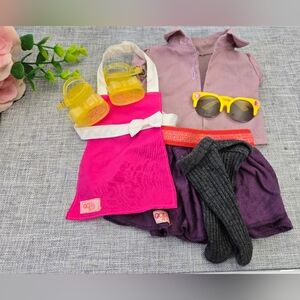 Our Generation‎ Dolls Clothing Set, Summer Outfit, With Sandals And Sunglasses